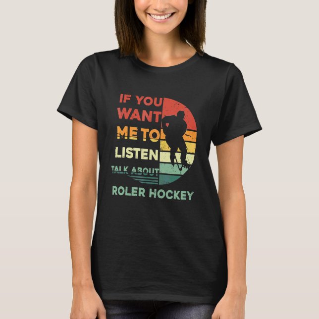 Camiseta Retro Se Você Quer Que Eu Ouça Fale Sobre Patins D (Frente)