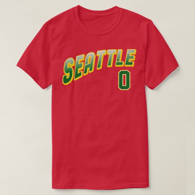 Camiseta Retro Seattle Número 0 1 (Frente do Design)
