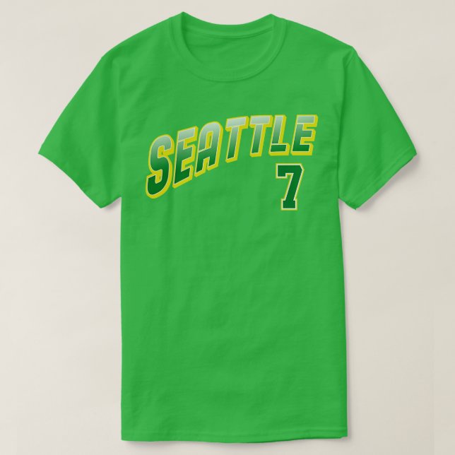 Camiseta Retro Seattle Número 7 1 (Frente do Design)