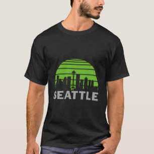 Camiseta Retro Seattle Washington Skyline Sea Graphic