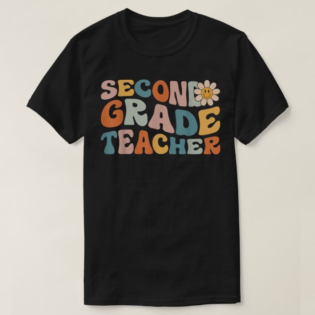 Camiseta Retro Second Grade Teacher Life  Colorful 2nd Grad (Frente do Design)