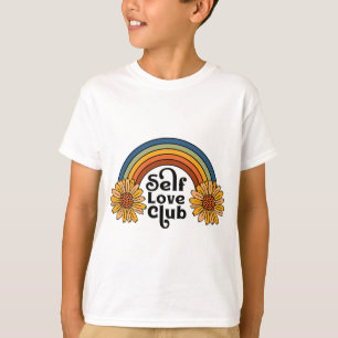 Camiseta Retro Self Love Club Sunflower Rainbow Mental Heat