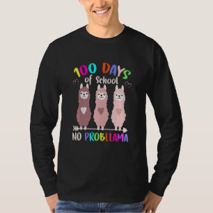 Camiseta Retro Sem Problema 100 Dias De Escola LLama Profes