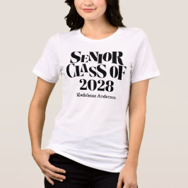 Camiseta Retro Senior Class of Graduation Black And White 