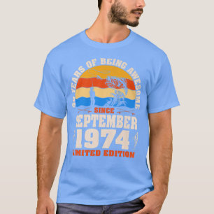 Camiseta Retro Setembro De 1974 48 Anos De Pesca Com Mais D
