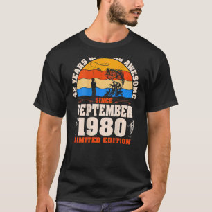 Camiseta Retro Setembro De 1980 42 Anos Pesca 42ª Bir