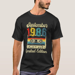 Camiseta Retro Setembro De 1986 Cassette Tape 35Th Bday Dec