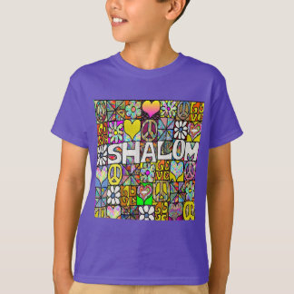 Camiseta Retro Shalom LOVE Psicodélico dos Anos 60