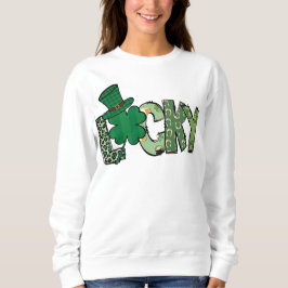 Camiseta Retro Shamrock Sortudo Dia de São Patrício