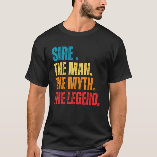 Camiseta Retro Sire the Man the Myth the Legend Pops Presen (Frente)