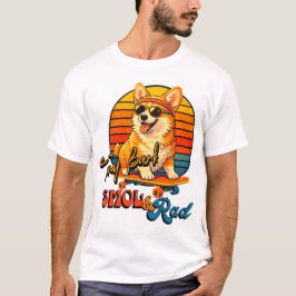 Camiseta Retro Skate Corgi – Tony Bark™ – Smol & Radical 