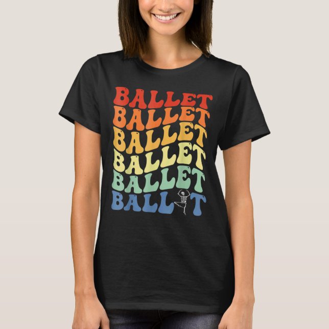 Camiseta Retro Skeleton Ballerinas Balé Dance Halloween G (Frente)