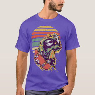 Camiseta Retro Skeleton Skate Funny Skateboarder S