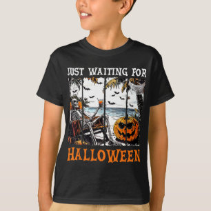 Camiseta Retro Skeleton Summer Beach Apenas Esperando Por H