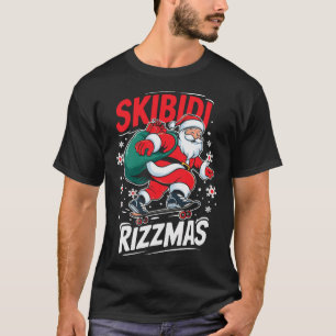 Camiseta Retro Skibidi Rizzmas Funny Santa Clause Skause B