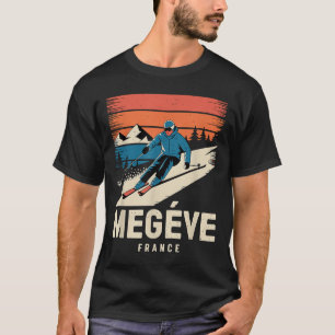 Camiseta Retro Skiing Megève France, Vintage French Ski Res