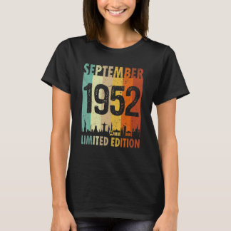 Camiseta Retro Skyline, setembro de 1952, 70 Aniversário