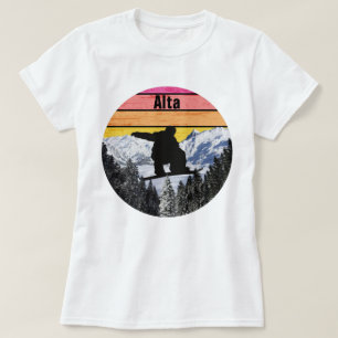 Camiseta Retro Snowboard Alta Mountain Slopes