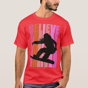 Camiseta Retro Snowboard Womens Meninas Legal Snowboar Rosa