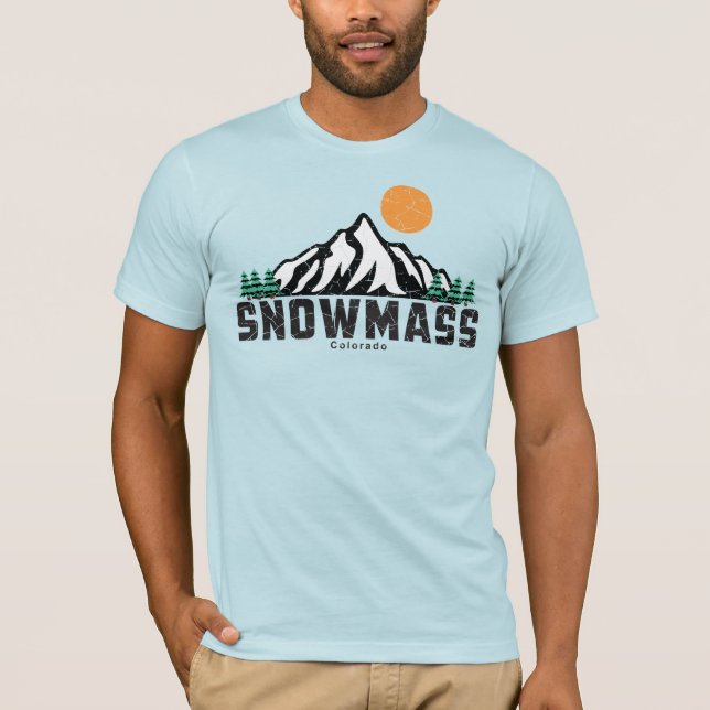 Camiseta Retro Snowmass Ski Sunset (Frente)