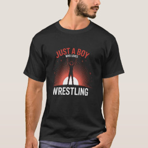 Camiseta Retrô Só um Rapaz que Ama Luta Livre