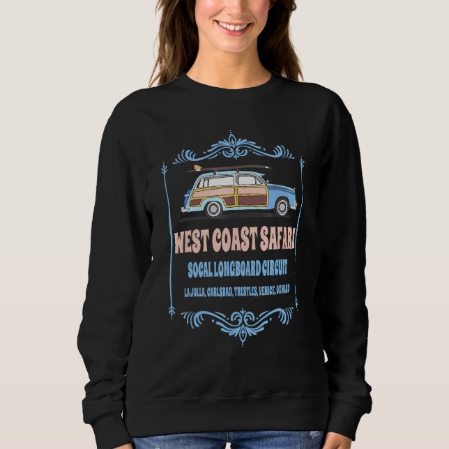 Camiseta Retro SoCal Navegando na Costa Oeste Safari Longo  (Frente)