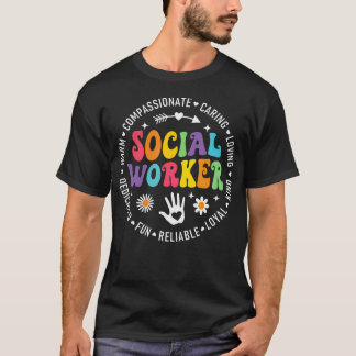 Camiseta Retro Social Work Month Appreciation Day Support