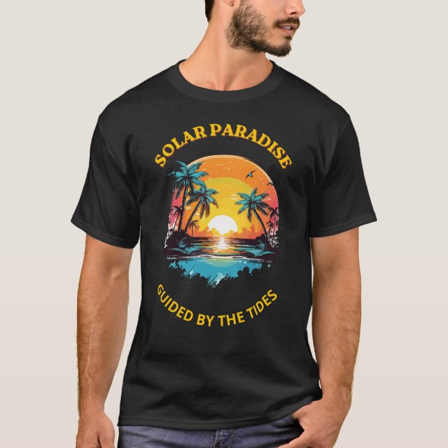 Camiseta Retro Solar Paradise Guided by the Tides (Frente)