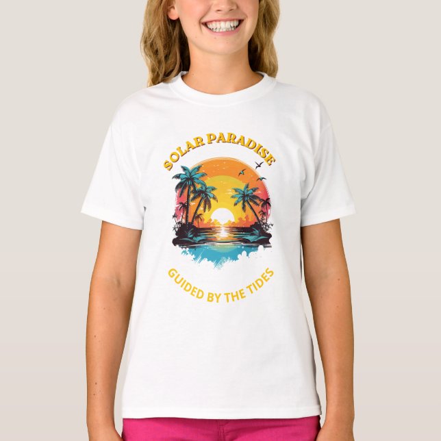 Camiseta Retro Solar Paradise Guided by the Tides (Frente)