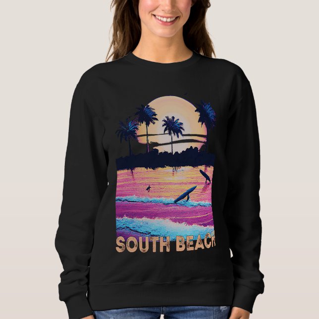Camiseta Retro South Beach Florida Souvenir Surf (Frente)