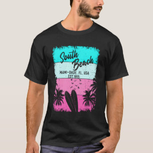 Camiseta Retro South Beach Miami Florida Fl Souvenirs Gifts