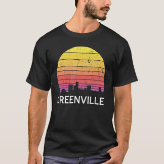 Camiseta Retro South Carolina City Greenville Skyline Vinta