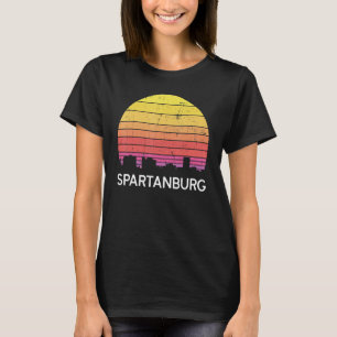 Camiseta Retro South Carolina City Spartanburg Skyline Vint