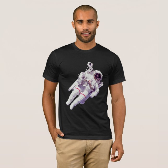 Camiseta Retro Spacewalker: Astronauta Flutuante (Frente Completa)