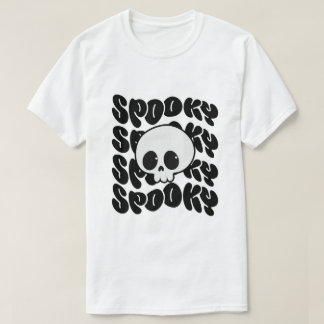 Camiseta Retro Spooky con Calavera Kawaii