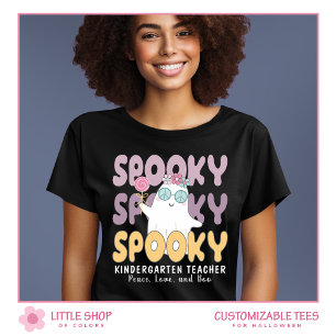 Camiseta Retro Spooky Ghost Kindergarten Professor Hallowee