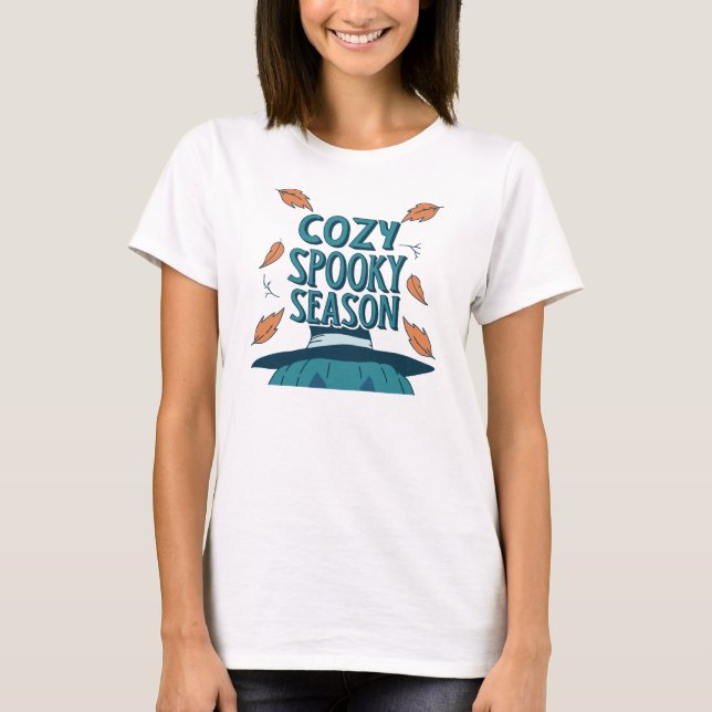 Camiseta Retro Spooky Pumpkin Halloween Cozy Spooky Season (Frente)