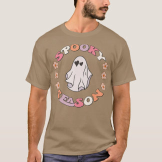 Camiseta Retro Spooky Season Floral Ghost Spooky Vibes Hall