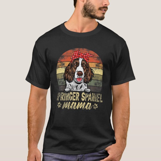 Camiseta Retro Springer Spaniel Mama English Springer Spani (Frente)