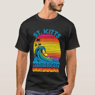 Camiseta Retro St Kitts Caribenho Lembrança Antiga Prancha 