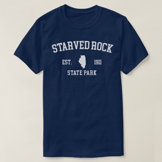 Camiseta Retro Starved Rock State Park Hiking Illinois Est (Frente do Design)