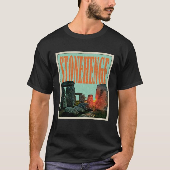 Camiseta Retro Stonehenge England Souvenir (Frente)