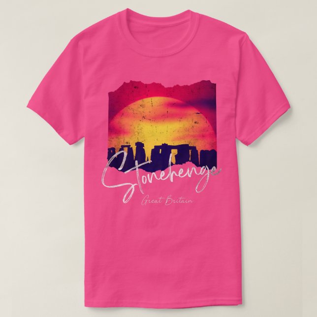 Camiseta Retro Stonehenge England Souvenir - Stonehenge Em (Frente do Design)