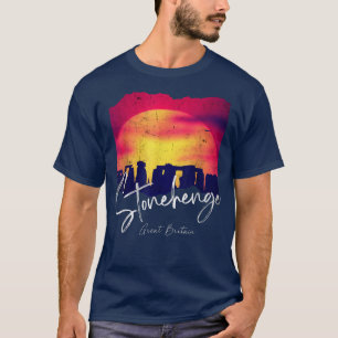 Camiseta Retro Stonehenge England SouvenirStonehenge Em Nig