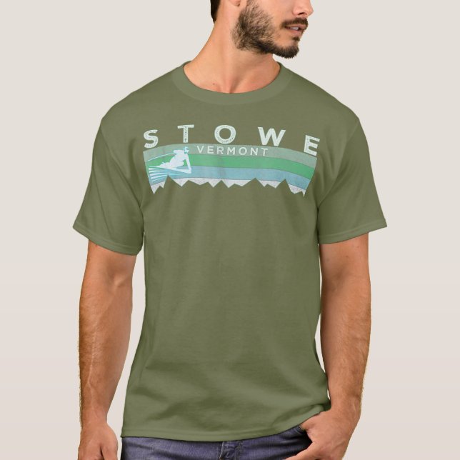Camiseta Retro Stowe VT Esqui em Desgaste (Frente)