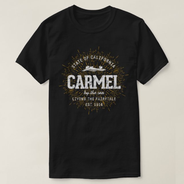 Camiseta Retro Style Vintage Carmel pelo mar (Frente do Design)