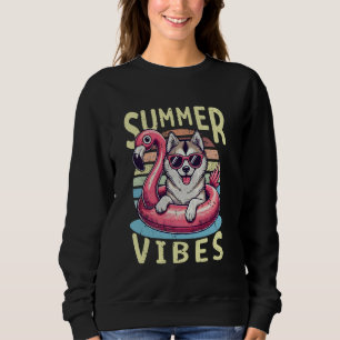 Camiseta Retro Summer Vibes Alaskan Klee Kai Dog Mãe Vacati
