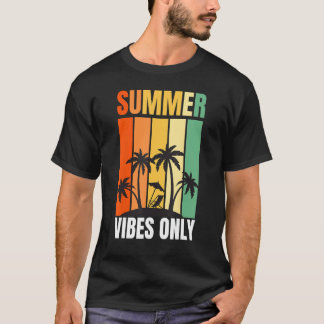 Camiseta Retro Summer Vibes Vintage Rays Beachy Vibes