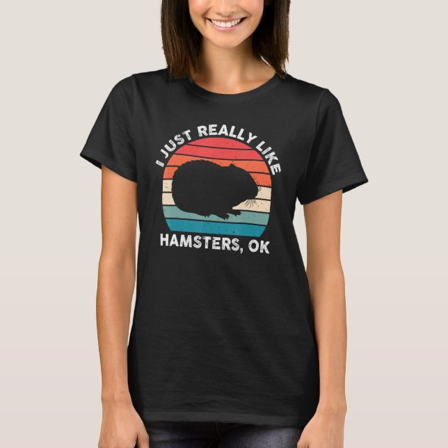Camiseta Retro Sun Eu Gosto Muito De Hamster Hamster Hamste (Frente)