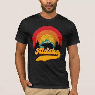 Camiseta Retro Sunset Alaska Juneau Bear Mountain Wild AK